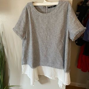 Doe and rae sheer layer blouse